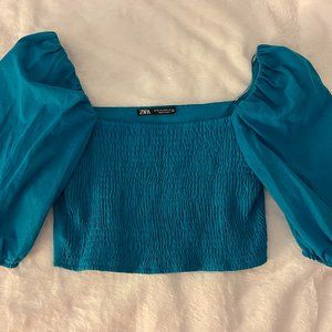 Zara Blue/Green Crop Top / Size M